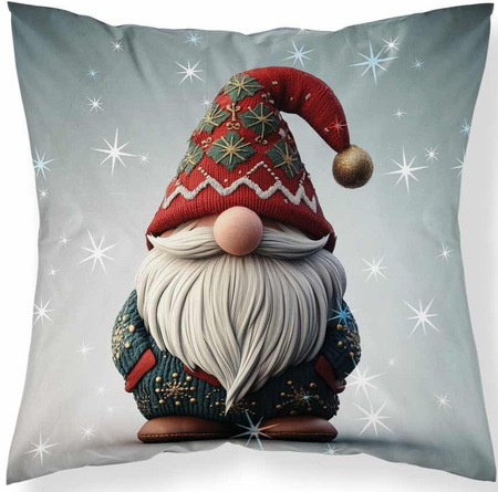 Poduszka Jasiek 40x40 Ozdobna Skrzat Śnieg Krasnal świąteczna + Wkład