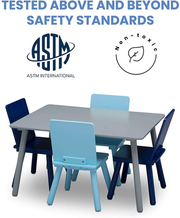 STOLIK SIWY SZARY STÓŁ 4 KRZESŁA KRZESEŁKA DLA DZIECI DREWNIANY