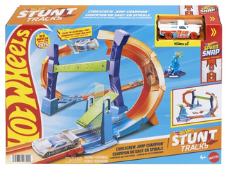 HOT WHEELS STUNT TRACKS ZESTAW Mistrzowski skok na pętli + autko, zestaw +4