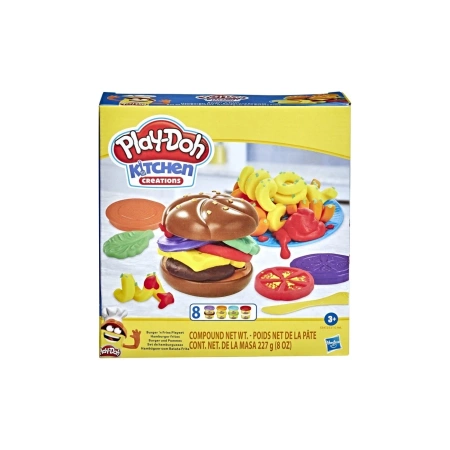 PLAY-DOH CIASTOLINA ZESTAW BURGER I FRYTKI 8 TUB, AKCESORIA