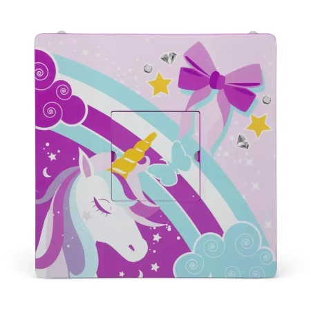 JEDNOROŻEC UNICORN STOLIK STÓŁ 2 KRZESŁA MEBLE DZIECI + KOSZ POJEMNIK