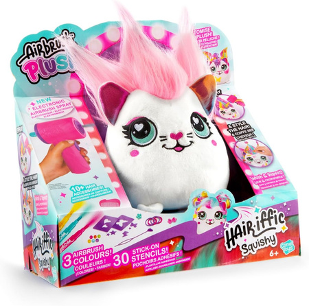 AIRBRUSH PLUSH POKOLORUJ PLUSZAKA ZESTAW FRYZURY KOTEK KOT AEROGRAF