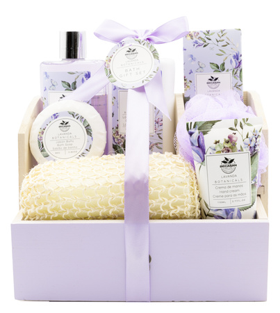 BCS KOSZ DREWNIANY ZESTAW PREZENTOWY ŚWIĄTECZNY KOSMETYKÓW CIAŁA KĄPIELI