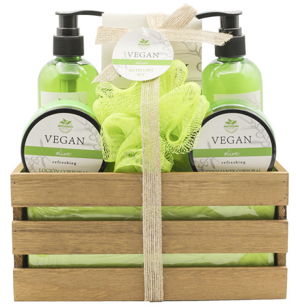 BCS DUŻY KOSZ ZESTAW PREZENTOWY ŚWIĘTA KOSMETYKÓW CIAŁA KĄPIELI VEGAN