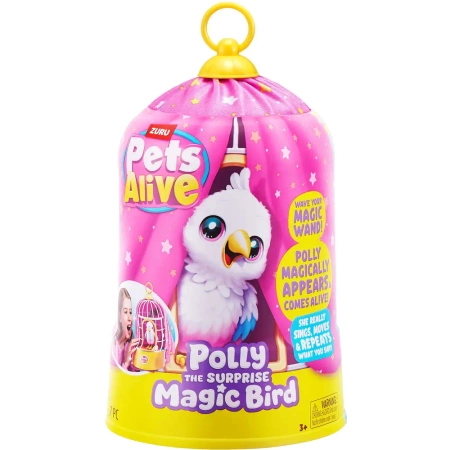 ZURU PETS ALIVE DUŻY MAGICZNY PTASZEK PTAK POLLY INTERAKTYWNY W KLATCE