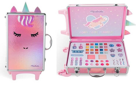 MARTINELIA JEDNOROŻEC MAKIJAŻ DZIECI KUFEREK WALIZKA KOSMETYKI XL