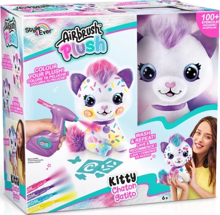 AIRBRUSH PLUSH POKOLORUJ PLUSZAKA PLUSZ KOT KOTEK MASKOTKA DO KOLOROWANIA