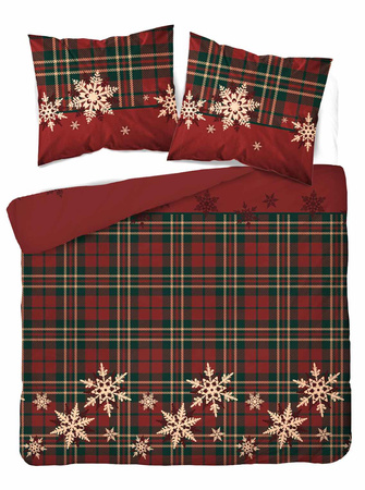 ŚWIĘTA ŚWIĄTECZNA POŚCIEL GWIAZDKI GWIAZDA CZERWONA KRATKA BAWEŁNA 160X200