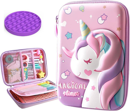 JEDNOROŻEC PIÓRNIK SZKOLNY 3D DLA DZIECI DO SZKOŁY GRATIS POP IT