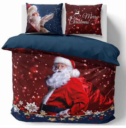 POŚCIEL ŚWIĄTECZNA ŚWIĘTA CZERWONA MIKOŁAJ 160X200