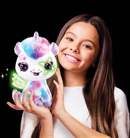 AIRBRUSH PLUSH JEDNOROŻEC POKOLORUJ PLUSZAKA PLUSZ MASKOTKA ŚWIECI W CIEMNO