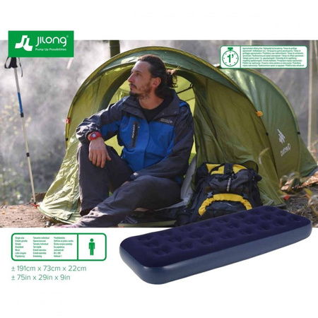 MATERAC DMUCHANY JEDNOOSOBOWY WELUROWY 191x73