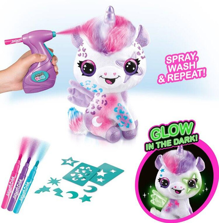 AIRBRUSH PLUSH JEDNOROŻEC POKOLORUJ PLUSZAKA PLUSZ MASKOTKA ŚWIECI W CIEMNO