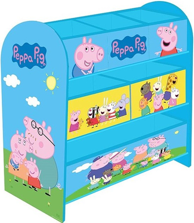 PEPPA PIG ŚWINKA REGAŁ DLA DZIECI POJEMNIKI NA ZABAWKI ORGANIZER MEBLE