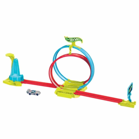 WYRZUTNIA HOT WHEELS NEON SPEEDERS MATTEL ŚWIECĄCA PĘTLA AUTA