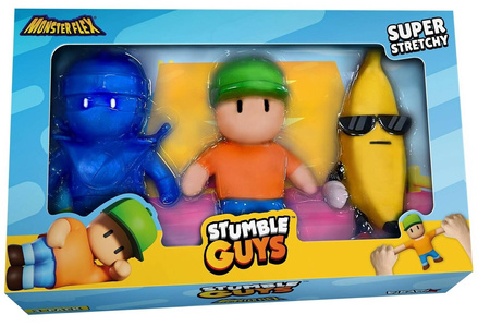 STUMBLE GUYS 3-pak Mr Stumble Dynamitron Banana Guy Rozciągliwe Figurki
