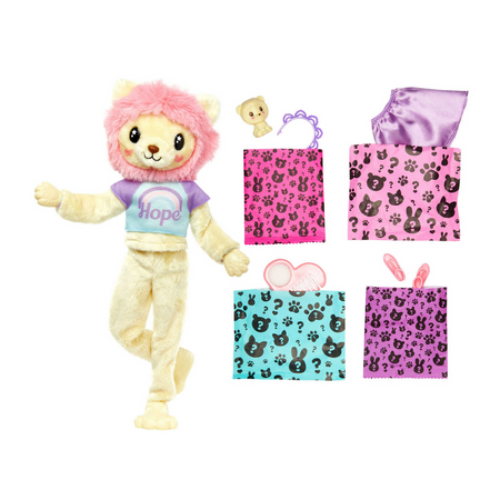 LALKA BARBIE MATTEL CUTIE REVEAL LEW SERIA SŁODKIE STYLIZACJE HKR06