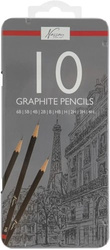 OŁÓWKI ZESTAW OŁÓWKÓW PROFESJONALNE DO SZKICOWANIA RYSOWANIA 10 szt  ETUI