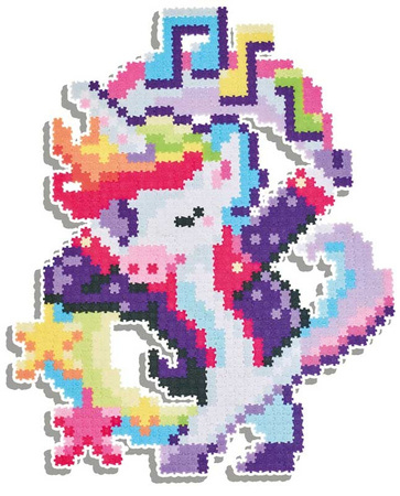 Puzzelki Pixelki Jixelz Fat Brain Jednorożec Mini Puzzle 1250 elem 2 wzory
