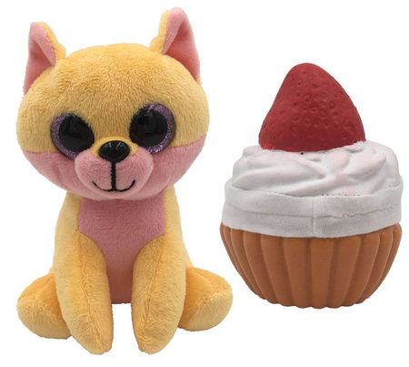 CIASTKA PACHNĄCE CIASTKO MUFFINKA PLUSZAK DZIECI MASKOTKA DWUSTRONNA