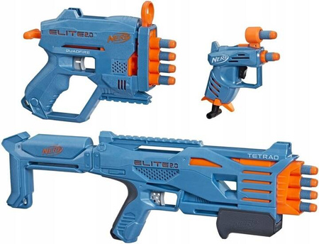NERF ELITE 2.0 STOCKPILE PACK TETRAD QUADFIRE 3PAK PISTOLET