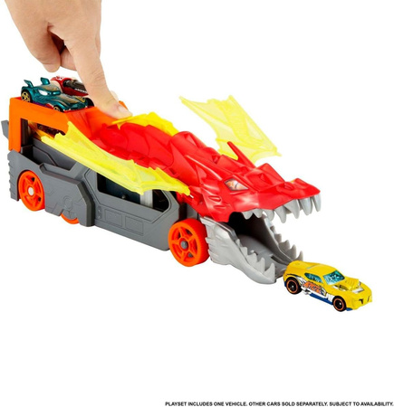 HOT WHEELS SMOK TRANSPORTER AUTEK WYRZUTNIA + autko Hot Wheels