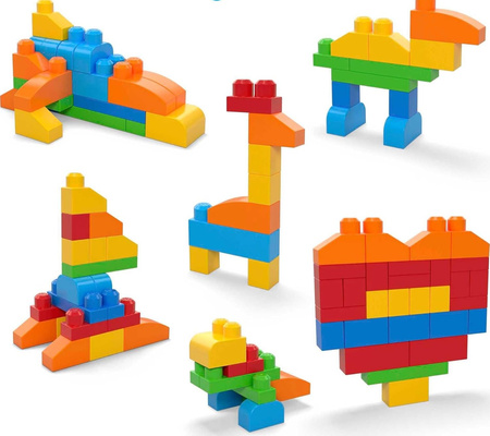 Klocki Mega Bloks Deluxe Zestaw klocków w torbie duże 150 szt. CNM43