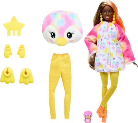 BARBIE CUTIE REVEAL KOLOROWE MARZENIA Lalka w kostiumie zwierzątka PINGIWN