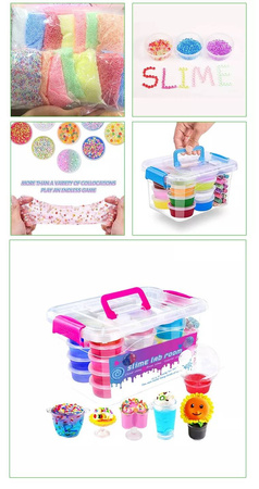 LABORATORIUM SLIME GOTOWE GLUTY AKCESORIA WALIZKA
