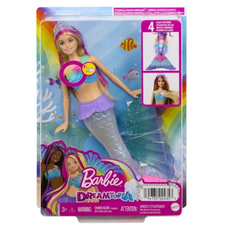 BARBIE DREAMTOPIA LALKA SYRENKA MALIBU ŚWIECĄCA HDJ36