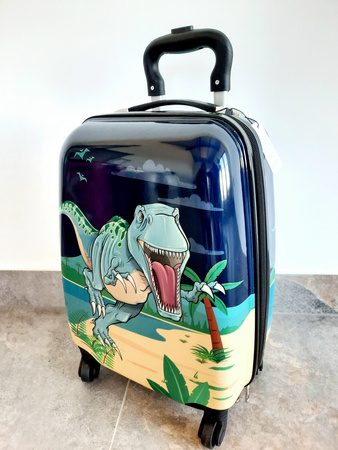 DINOZAURY DINOZAUR WALIZKA NA KÓLKACH DZIECIĘCA BAGAŻ PODRĘCZNY KABINOWA