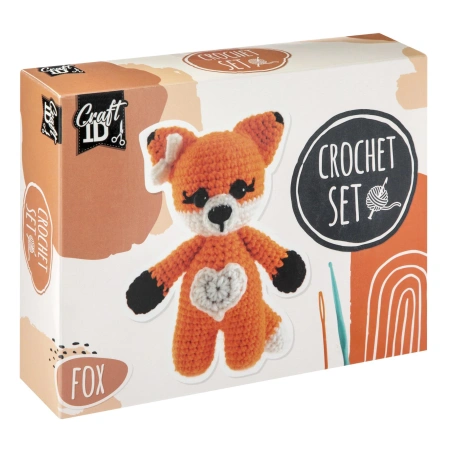 ZESTAW DO SZYDEŁKOWANIA POCZĄTKUJĄCYCH LISEK PREZENT MASKOTKA LIS KREATYWNY