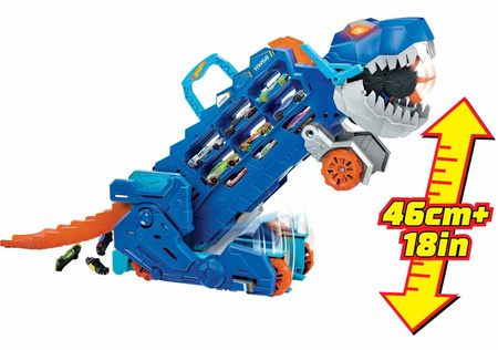 HOT WHEELS CITY MEGA TRANSPORTER T-REX ZESTAW DUŻY POJAZD DINOZAUR