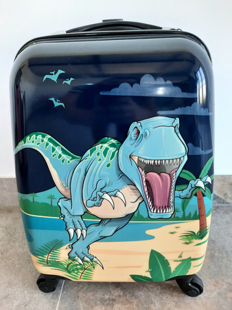 DINOZAURY DINOZAUR WALIZKA NA KÓLKACH DZIECIĘCA BAGAŻ PODRĘCZNY KABINOWA