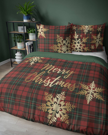 ŚWIĘTA ŚWIĄTECZNA POŚCIEL GWIAZDKI KRATKA CZERWONA BAWEŁNA SYPIALNI 220X200