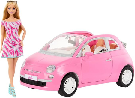 BARBIE FIAT 500 CABRIOLET + LALKA HRG59 AUTO