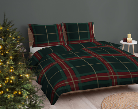 POŚCIEL ŚWIĘTA ŚWIĄTECZNA KRATKA BAWEŁNA 220X200 GWIAZDKA