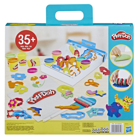 PLAY-DOH ZESTAW CIASTOLINA 8 TUB 35 AKCESORIÓW I NARZĘDZI WALIZKA