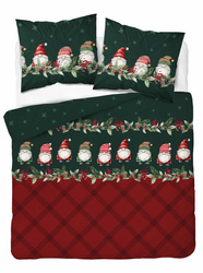 POŚCIEL ŚWIĄTECZNA ŚWIĘTA ZIELONA KRASNAL KRATA BAWEŁNA FLANELA 160X200
