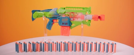 Pistolet Nerf Elite Wyrzutnia Double Punch Blaster 50 strzałek