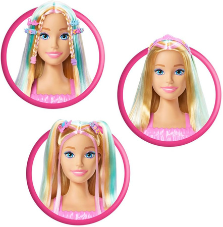 LALKA BARBIE GŁOWA DO STYLIZACJI DELUXE + Akcesoria do stylizacji JFG81