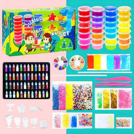 SLIME GOTOWE GLUTY WIELKI ZESTAW KREATYWNY AKCESORIA OZDOBY AKCESORIA