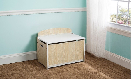 BRĄZOWA DREWNIANA SKRZYNIA POJEMNIK NA ZABAWKI