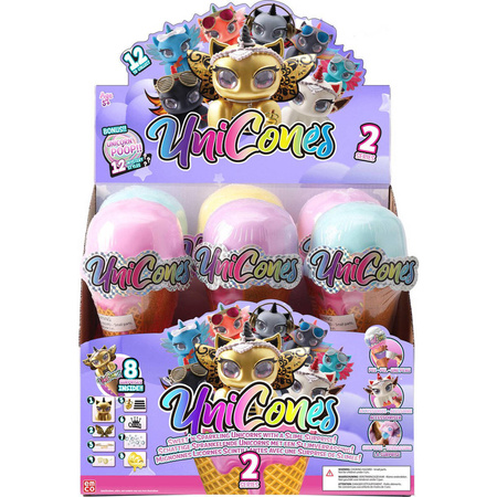 UniCones Rożek 8 Surprise Rożek z niespodziankami Jednorożec Figurka Slime