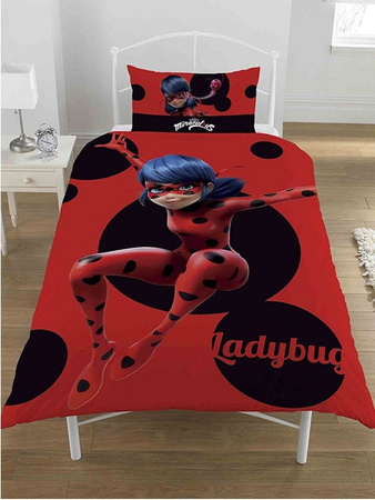 POŚCIEL MIRACULUM BIEDRONKA I CZARNY KOT 140x200