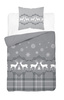 POŚCIEL ŚWIĘTA ŚWIĄTECZNA RENIFERY BAWEŁNA SATYNOWA 140X200 GWIAZDKA SIWA