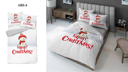 Pościel Świąteczna Święta Bałwanek 160x200 3D Zima