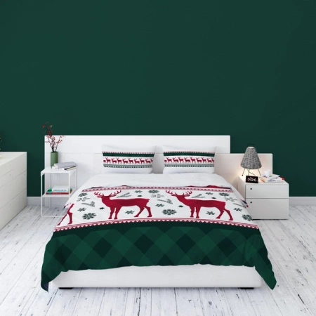 POŚCIEL ŚWIĄTECZNA ŚWIĘTA RENIFER FLANELA 220X200