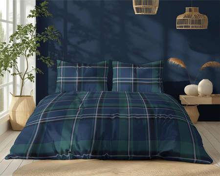 ŚWIĘTA ŚWIĄTECZNA POŚCIEL KRATA KRATKA NIEBIESKA ZIELONA BAWEŁNA 220X200