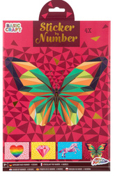 Wyklejanie po numerach 4 wzory Motyl Moxy SERCE JEDNOROŻEC WYKLEJANKA